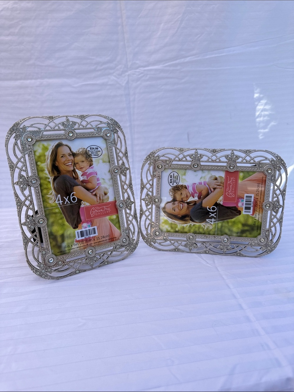 Ornate Silver Filigree 4x6 Picture Frames - Set of 2